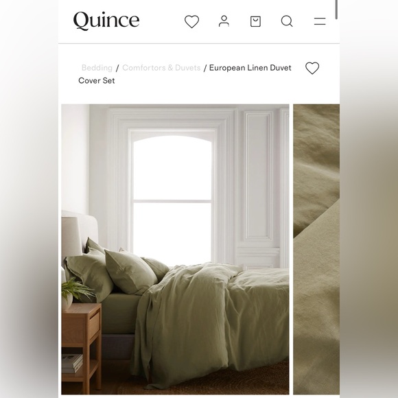 Quince European Linen Duvet Cover - Picture 3 of 5